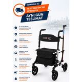 Comfort Plus Medikaltec Comfort Plus DM-9102 Kırmızı Lüx Alüminyum Rolatör