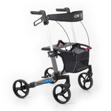 Comfort Plus Rolatör Yürüteç Gri | Alüminyum Şase, Katlanabilir 8” Frenli Tekerlekli, Oturaklı ve Se