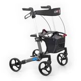 Comfort Plus Rolatör Yürüteç Gri | Alüminyum Şase, Katlanabilir 8” Frenli Tekerlekli, Oturaklı Ve Sepetli Lux Model, Spi