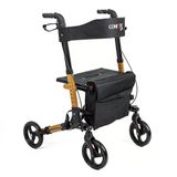 Comfort Plus Rolatör Yürüteç Kahverengi | Alüminyum Gövde, Katlanabilir, Oturmalı, Frenli ve Dolgu Tekerlekli DM-9102