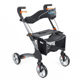 Comfort Plus Rolatör Yürüteç | Karbon Desenli Alüminyum Gövde, 7'' PVC Tekerlekli, Katlanabilir ve F