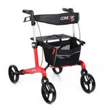Comfort Plus Rolatör Yürüteç Kırmızı| Carbon Fiber Şase, 8” Tekerlekli, Katlanabilir Hafif Yapı, Otu