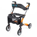 Comfort Plus Rolatör Yürüteç Turuncu | Alüminyum Gövde, 7'' PVC Tekerlekli, Katlanabilir ve Frenli D