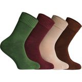 Comfort Serisi 4 'lü Unisex Bambu Organik Günlük Şeker Çorabı - Yeşil - Bordo - Bej - Kahverengi - 39 - 42