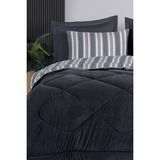 Comfort Set Yeni Nesil Wellsoft Yorganlı 2 Parça Tek Kişilik Soft Line Antrasit - 155 x 215 cm