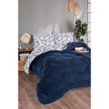 Comfort Set Yeni Nesil Wellsoft Yorganlı 3 Parça Çift Kişilik Plein Lacivert - 155 x 215 cm