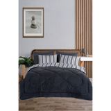 Comfort Set Yeni Nesil Wellsoft Yorganlı 3 Parça Çift Kişilik Soft Line Antrasit - 195 x 215 cm