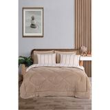 Comfort Set Yeni Nesil Wellsoft Yorganlı 3 Parça Çift Kişilik Soft Line Bej - 195 x 215 cm