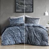 Comfort Spaces İkiz Yorgan Seti - Her Mevsim için Mavi Yatakhane Yatağı, Ultra Yumuşak 2 Parça Ters Çevrilebilir Yorgan, 1 Eşleşen Kılıflı, Bakımı Kolay, Makinede Yıkanabilir, İkiz/İkiz XL