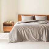 Comfort Spaces Taupe İkiz Yorgan Seti - 2 Parça Nefes Alabilir Waffle Dobby Dokuma Doku Yorgan Setleri, Modern Çiftlik Evi Boho Yorgan ve Şemsiye, Tüm Sezon Mikrofiber İkiz Yatak Seti, İkiz/İkiz XL