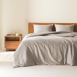 Comfort Spaces Taupe Queen Yorgan Seti - 3 Parça Nefes Alabilir Waffle Dobby Dokuma Doku Yorgan Setleri, Modern Çiftlik Evi Boho Yorgan ve Şemsiyeler, Tüm Sezon Mikrofiber Kraliçe Yatak Takımı,