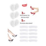 COMFORTSTEP Topuklu Ayakkabı Için Silikon Kaydırmaz Tabanlık ve Arka Bandı Seti