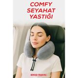 Comfy Ortopedik Seyahat Yastığı Visco Boyun Destekli Seyahat Yastığı - Gri | Ergo Travel