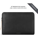 Comfyable Suya Dayanıklı Macbook Air 15" Laptop Kılıfı - M5/M4/M3/M2/M1 Uyumlu - Siyah - Siyah Naturel