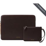 Comfyable Suya Dayanıklı MacBook Air/Pro Laptop Kılıfı ve Aksesuar Çantası – 15"-16" M5/M4/M3/M2/M1 Uyumlu – Çikolata - Koyu Kahverengi
