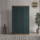 Comiet Dali 3 Kapılı Mdf Country Gardırop - Yeşil