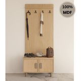 Comiet Karanfill Mdf Ayaklı Tasarım Askılıklı Portmanto Ayakkabılık - Açık Ceviz