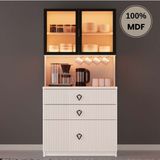 Comiet Lale Mdf Kahve Köşesi Dolabı Çekmeceli Işıklı - Ay Taşı
