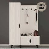 Comiet Lale Mdf Raflı Askılıklı Ayaklı Tasarım Portmanto Ayakkabılık