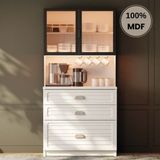 Comiet Lavanta Mdf Kahve Köşesi Dolabı Çekmeceli Işıklı - Ay Taşı