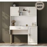 Comiet Lavanta MDF Kitaplıklı Dolaplı Çalışma Masası Klasik Tasarım Dayanıklı Yapı - 120x165 - Aytaşı