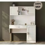Comiet Lavanta Mdf Kitaplıklı Dolaplı Çalışma Masası