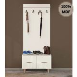 Comiet Menekşe Mdf Ayaklı Tasarım Askılıklı Portmanto Ayakkabılık