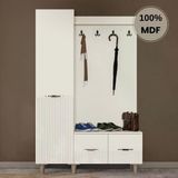 Comiet Menekşe Mdf Raflı Askılıklı Ayaklı Tasarım Portmanto Ayakkabılık