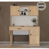 Comiet Meşe Mdf Kitaplıklı Dolaplı Çalışma Masası