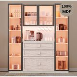 Comiet Nilüfer Mdf Kahve Köşesi Dolabı Raflı Çekmeceli Işıklı