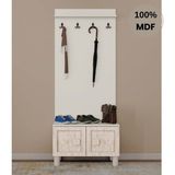 Comiet Nilüfer Mdf Mdf Ayaklı Tasarım Askılıklı Portmanto Ayakkabılık - Traverten
