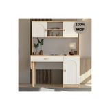 Comiet Papatya Mdf Kitaplıklı Dolaplı Çalışma Masası