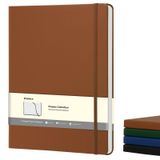 Comix A4 Çizgili Günlük Defterleri, 208 Sayfa, Büyük Boy - 8.5" x 11", Kahverengi, Erkekler ve Kadınlar için Ciltli Günlük Defterleri - Ofis, İş, Okul, Not Alma ve Yazma için Uygun