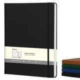 Comix A4 Çizgili Günlük Defterleri, 208 Sayfa, Büyük Boy - 8.5" x 11", Siyah, Ciltli Günlük Defterleri Erkekler ve Kadınlar için - Ofis, İş, Okul, Not Alma ve Yazma için Uygun