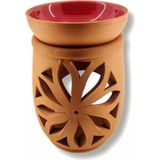 Çömlek Diyarı Naturel Buhurdanlık - Sarı - Kırmızı - 1 Adet