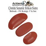 Çömlek Seramik Silikon Sistre Böbrek Fil Kulağı 3 Lü 1 Paket Kil Heykel Kauçuk Kaburga Heykeltraş Küçük Orta Büyük