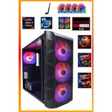 COMLOJI GA Full-Perf Gaming Ryzen 5 5500 + RX580 8GB + 16GB DDR4 RAM 512GB M.2 NVMe SSD Full Tak Çalıştır Masaüstü Oyuncu Bilgisayarı