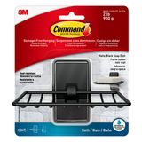 Command Sabunluk Mat Siyah, Suya Dayanıklı Command Şeritler, Banyo Dekoru, Paslanmaya Dayanıklı Sabunluk