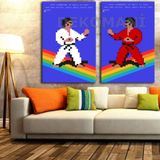 Commodore 64 International Karate İkili Retro Kanvas Tablo dkm-k16 - Dekoratif Duvar Sanatı (35x50cm)