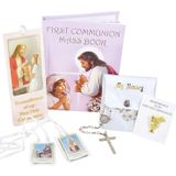 Communion Gifts Tespih ve Kitle Kitabı ile İlk Set (Pembe)