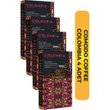 Comodo Coffee Colombia Premium Gold Selection Çekirdek Filtre Kahve 250 gr x 4 - Öğütülmüş Espresso