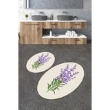 Comotex Banyo Paspası, Klozet Takımı, Yıkanabilir Halı, Kaymaz Taban Halı, Halı - Beyaz - 60 x 90 cm