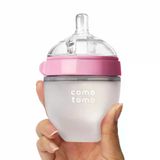Comotomo Antikolik Silikon Biberon 150 ml Pembe - Yavaş Akışlı (0-3 Ay) Yenidoğan