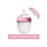 Comotomo Antikolik Silikon Biberon 150Ml Pembe - Yavaş Akışlı (0-3 Ay) Yenidoğan