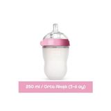 Comotomo Antikolik Silikon Biberon 250Ml Pembe - Orta Akışlı (3-6 Ay)