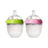 Comotomo Antikolik Silikon Biberon 2'li 150 ML Yeşil - Pembe
