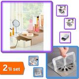 Compact Çekmeceli Standlı Makyaj Organizeri + 10 Adet Yapışkanlı Banyo Gider Koruyucu - 2Li Set E2y9