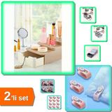 Compact Çekmeceli Standlı Makyaj Organizeri + 12 Adet Mandallı Yorgan Kılıfı Klips - 2Li Set W5l1j6