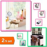 Compact Çekmeceli Standlı Makyaj Organizeri + 6 Adet Çekmece Havlupan Askısı - 2Li Set Q2z6q3