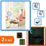Compact Çekmeceli Standlı Makyaj Organizeri + Fosforlu Etiket Işık Veren Yıldız Tozu - 2Li Set B7r0b
